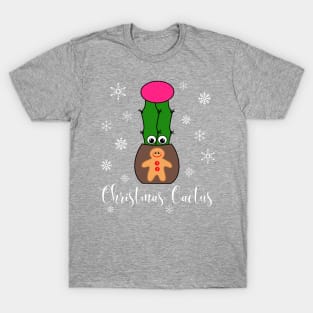 Christmas Cactus - Hybrid Cactus In Gingerbread Man Pot T-Shirt